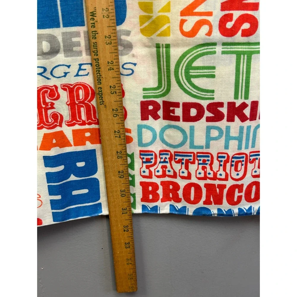 Sears Pillow Case Unisex OS White NFL Team Names Vintage Perma-Prest Made in USA